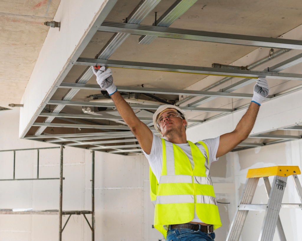 Hombre reformando techo